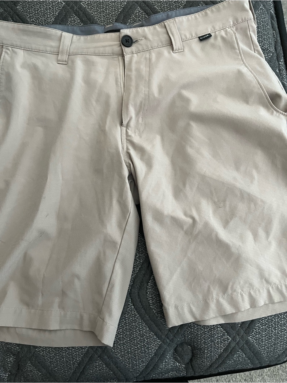 Travis Mathew Light Khaki Flat-Front Performance Shorts